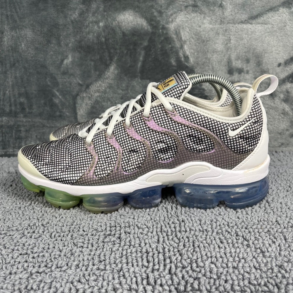 Nike Air VaporMax Plus White Black Grid Men Running Shoes 924453-105 Size 9
